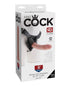 King Cock Strap On Harness w/8" Cock - Flesh
